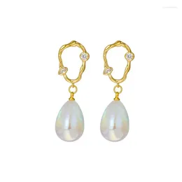 Dangle Earrings Inlaid Rhinestone Pearl Stud Women Personality Fashion Unique Design Wedding Jewellery Birthday Gift