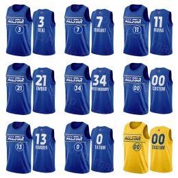 Custom Mens Women Youth All-Star Basketball Jersey Giannis''Antetokounmpo''34 Kyrie Irving 11 James Harden 13 Bradley Beal 3 Kevin Durant 7 Joel Embiid Jayson Tatum 0