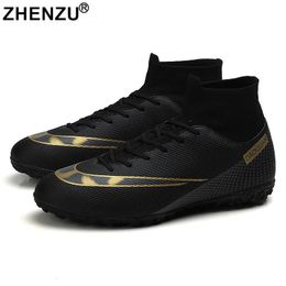 ZHENZU Size 3547 High Ankle Soccer Shoes AGTF Football Boots Kids Boys Ultralight Cleats Sneakers botas de futbol 240104