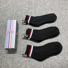 Men's Socks RWB Stripes Design Ankle Women Cotton Casual Street Fashion Stockings Ins 1/3/6 Pairs