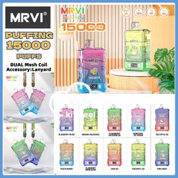 Original MRVI vapers puff 15000 puff disposable vape ecig Vape desechable puff 15K puff 12k 2%5% Disposable e cigarettes 750mah battery 25ml pods Band king vapers