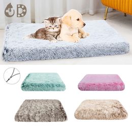 Dog Bed Mats Washable Large Sofa Portable Pet Kennel Fleece Plush Cushion Full Size Deep Sleep Accessories 240103