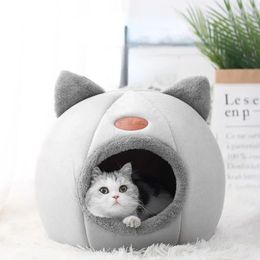 Cat Bed Iittle Mat Basket Deep Sleep Comfort In Winter Small Dog House Products Tent Cosy Cave Nest Indoor Pets 240103