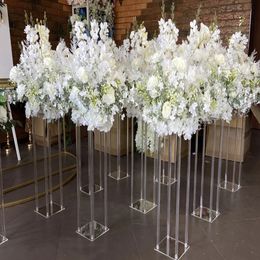 clear acrylic flower Arch Backdrop Square Flower Stand For Wedding stage table back drop Decorationvents Party Wedding arch backdrop flower wall Decoration