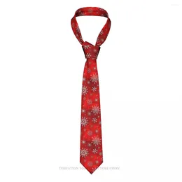 Bow Ties Red Gradient Snowflakes Happy Merry Christmas 3D Printing Tie 8cm Wide Polyester Necktie Shirt Accessories Party Decoration