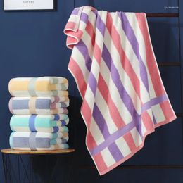 Towel Pure Cotton Color Striped Bath Not Easy To Shed Large Terry Soft Absorbent