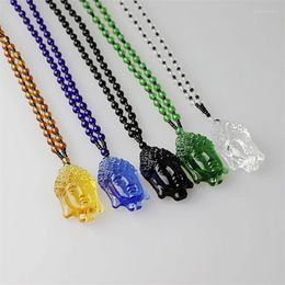 Pendant Necklaces Crystal Buddha Necklace Accessories Natural Jadeite Amulet Gifts Fashion Jewellery Carved Charm Aura Gift For Chain