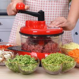 3 in 1 Vegetable Cutter Chopper Potato Slicer Kitchen Gadget Manual Food Processor Garlic Crusher Onion Cutter Meat Grinder 240104