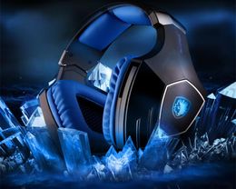 Original Sades A60 USB Virtual 71 Gaming Headset Wired Headphones Deep Bass Vibration Casque Headphone with Mic BlueWhite for Ga8125608