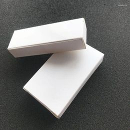 Gift Wrap 100Pcs/lot White Flat Paper Folding Handmade Soap DIY Cookies Candy Box Carton Package For Mobile Phone Case