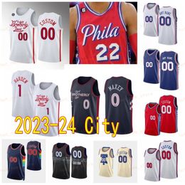 Men Women City Basketball Tyrese Maxey Jersey 0 Joel Embiid 21 Tobias Harris 12 Patrick Beverley 22 Jaden Springer 11 DeAnthony Melton 8 Earned Classic Shirt