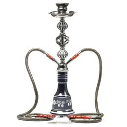 Arabian Hookah Set Medium Double Glass Bottle Shisha Hose Accessories Birthday Gift 240104