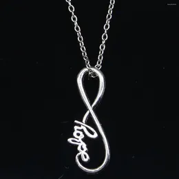 Chains 20pcs Fashion Necklace 39x15mm Infinity Symbol Hope Pendants Short Long Women Men Colar Gift Jewellery Choker