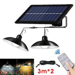 Lamps Solar Pendant Lamp Outdoor/Indoor 3M Cable Powered Hanging Shed Lights With Remote Control For Sheds Yards Garden Outdoor Wall Lam