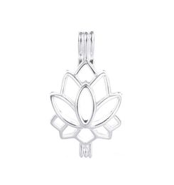 10pcs Pearl Cage Necklace Pendant Lockets Essential Oil Diffuser Lotus Provides Silverplated Silver Plus Your Own Pearl Makes It 7595501