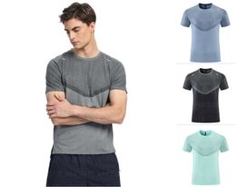 LL Outdoor Men's Tee Shirt Mens Yoga Outfit Quick Dry Sweat-wicking Sport Short Top Male Short Sleeve For Fitness Fashion Brand Clothes4634