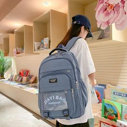 Backpack Female 2024 Fashion Korean Version Of The Trend Transparent Letters Leisure Simple College Style Schoolbag
