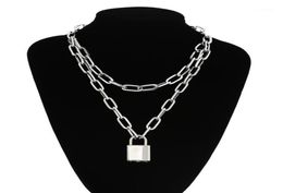 Chains Punk Sweater Chain For Men And Women Double Lock Necklace Personality Temperament Multilayer Joker12535520