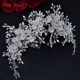 DZ096 Luxury Bridal Crown Flower Headdress Fashion Rhinestone Wedding Crowns and Tiaras Crystal Bridesmaid Hair Pieces Headwear 240103