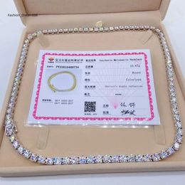 Chokers Fashion trendy hiphop jewelry sterling silver 925 pass tester diamond chain VVS Moissanite luxury tennis chain