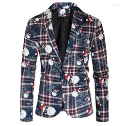 Men's Suits 3D Print Christmas Men Long Sleeve Blazers Winter Printed Music Mens Funny Jacket