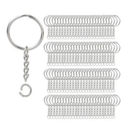 200Pcs Split Key Chain Rings with Chain Silver Key Ring and Open Jump Rings Bulk for Crafts DIY 1 Inch25mm5809138