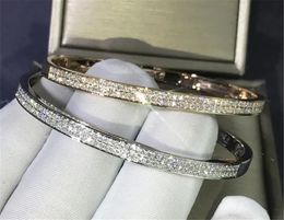 Bangle 2020 Trendy AAAAA cz Bangle White Gold Filled Party Engagement bangles Bracelets for women Bridal wedding accessaries