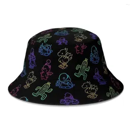 Berets Final Fantasy Outlines Bucket Hat For Women Men Students Foldable Bob Fishing Hats Panama Cap Autumn