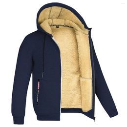 Men's Hoodies 2024 Winter Casual Thick Warm Full Zip Up Hooded Jackets Men Heavyweight Fleece Sweatshirt Outdoor Adventure Jacket Coats