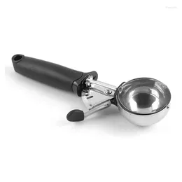 Spoons Ice Cream Cookie Non-slip Handle Stainless Steel Scooper With Trigger Drop