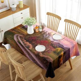 Table Cloth Tablecloth Landscape Waterproof Rectangle Cover House Amazing View Countryside Great For Parties Holiday Dinner Wedding