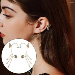 Backs Earrings Shining Bridal Wedding Jewelry Retro Style Rhinestone Ornaments Ear Clamp Women Girls