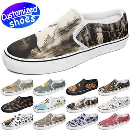 Customised shoes elastic band star lovers SLIP ON diy shoes Retro casual shoes men women shoes outdoor sneaker scrawl dog big size eur 29-49