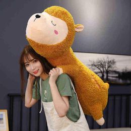 1Pc 65100Cm Kawaii Lying Alpaca Plush Toys Soft Plush Alpacasso Dolls Cuddle Cushion Kids Birthday Gift J2207298159944