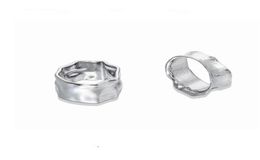 Titanium steel nonfading ring niche design dark cold wind fold texture irregular couple trend accessories6711397