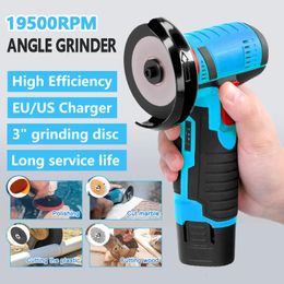 19500rpm Electric Angle Grinder Rechargeable Grinding Tool Multifunctional Mini Grinder Handheld Cutter for Cutting Polishing 240104