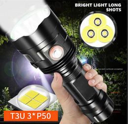3pcs XHP90 Super Powerful LED Flashlight XHP50 Tactical Torch USB Rechargeable Linterna Waterproof Lamp Ultra Bright Lantern 30W7651949