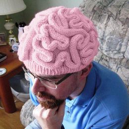 Ball Caps Solid Color Funny Brain Hat Handmade Knitted Personalized Multi Fashionable Casual Bonnet
