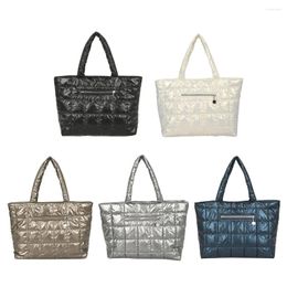 Storage Bags Puffer Bag Tote Purse Soft Women Sling Fashion Quilted Lattice Handbag Underarm For Daily Office Use Solid Colour