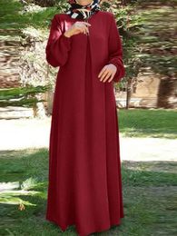Ethnic Clothing Full Lined Closed Abaya Dubai Black Dress Loose Buttoned Front Women Muslim Fashion Hijab Robe Long Sleeves Islamic Turkey