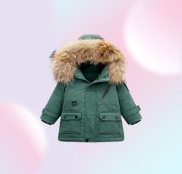 2021 Winter Jackets for Boys Kids Snowsuits Girl Down Parka Coat Natural Fur Outerwear Children Warm Overalls Baby Jumpsuit G4433277