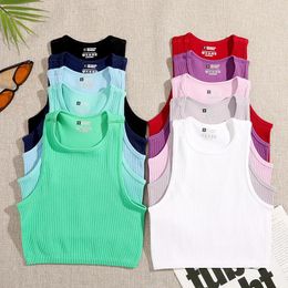 Women's Tanks 2024 Summer Sports Yoga Nylon Fitness Running Safare Vest Sweatwicking Breathable Seamless Knitted Tops