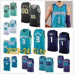 Men Women City Basketball LaMelo Ball Jersey 1 Terry Rozier 3 Gordon Hayward 20 Mark Williams 5 Brandon Miller 24 Earned Shirt Green Blue Black White Purple