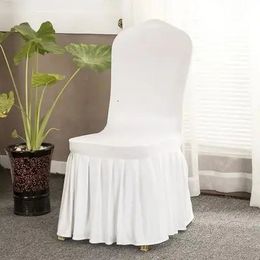 100PCS/Lot Chair covers spandex Party Weddings Banquet polyester chair cover el Home Decor wedding Cream Chair Covers 240104