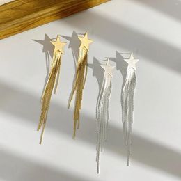 Dangle Earrings Greatera Trendy 18K Gold Silver Plated Metal Star Tassel For Women Long Thread Copper Alloy Drop Jewellery