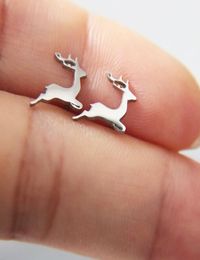 Everfast New Tiny Fawn Earring Little Deer Stainless Steel Earrings Studs Fashion Ear Jewellery Chirstmas Gift For Women Girls Kids 8043715