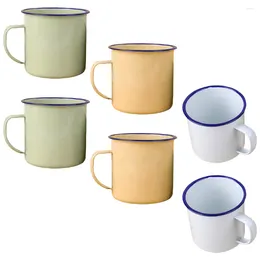 Wine Glasses 6 Pcs Retro Enamel Cup Coffee Cups Outdoor S Glass Home Water Drinking Espresso Mug