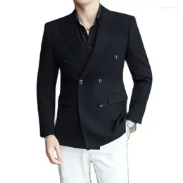 Men's Suits Autumn Solid Colour Suit Double Breasted Fashion Professional Youth Business Jacket Banquet Dress