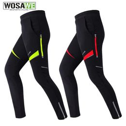 WOSAWE Autumn Winter Men Bike Cycling Pants Windproof Bicycle Long Trousers Thermal Wear Reflective Riding Sports Clothing 240104