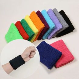 1PC Colourful Cotton Unisex Sport Sweatband Wristband Wrist Protector Gym Running Sport Safety Wrist Support Brace Wrap Bandage 240104